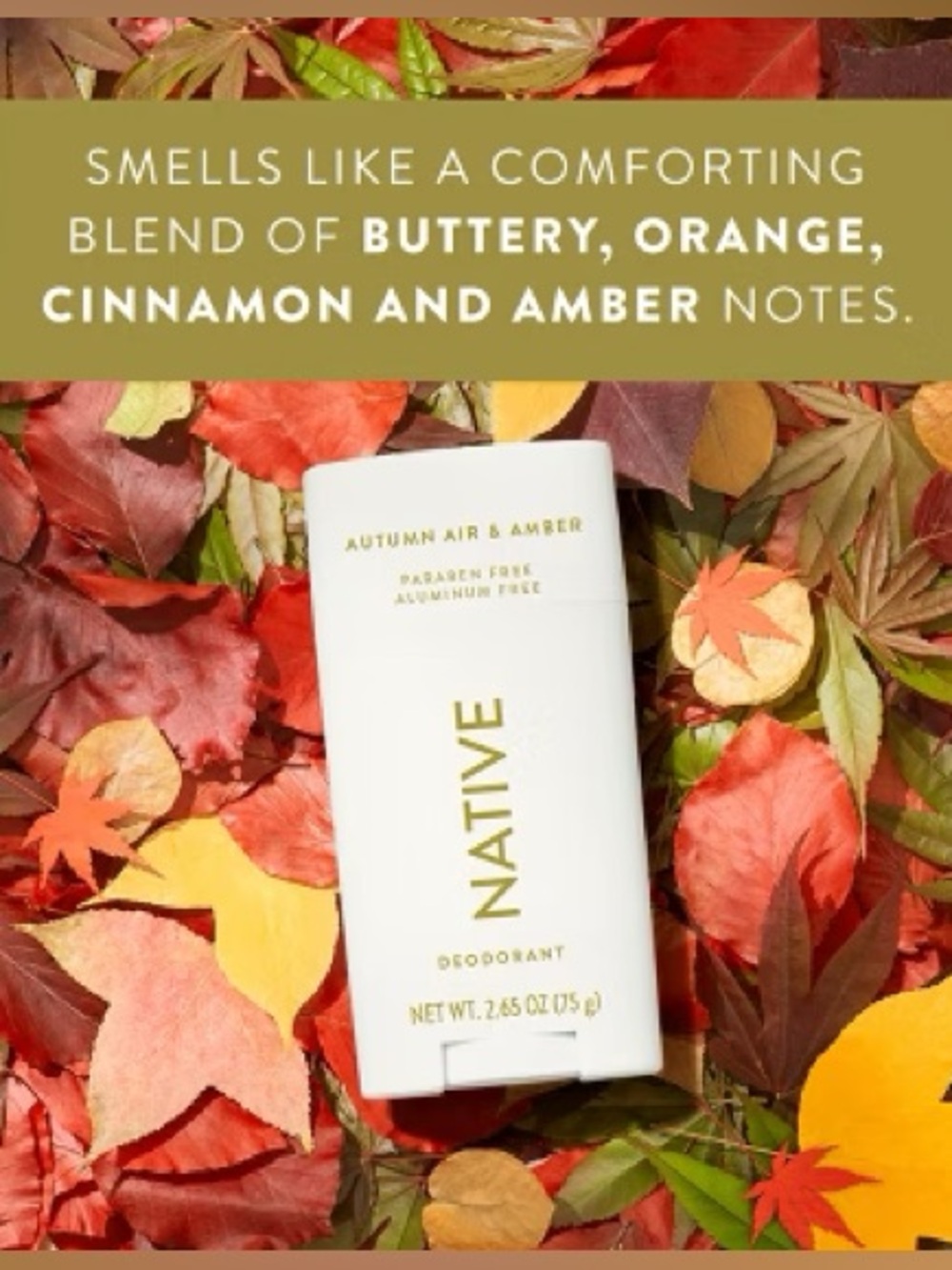 Native Deodorant Limited Edition - Autumn Air & Amber - Aluminum Free - 2.65oz